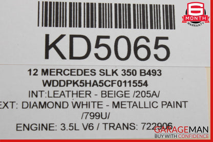08-17 Mercedes R172 SLK350 C350 E550 Rear Trunk Lid Latch Lock Actuator Assembly