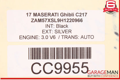 14-17 Maserati Ghibli Rear Bumper Reinforcement Impact Crash Bar Rebar OEM