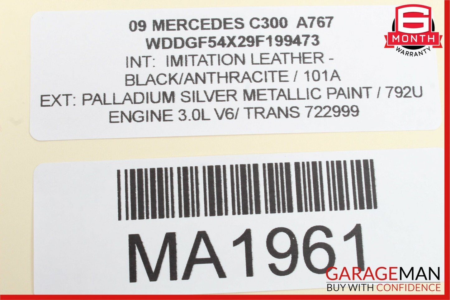 08-11 Mercedes W204 C300 C63 Rear Right Side Exterior Door Handle  OEM