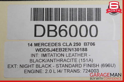14-19 Mercedes W117 CLA250 CLA180 Sedan Rear Trunk Lid Deck Shell Panel Black