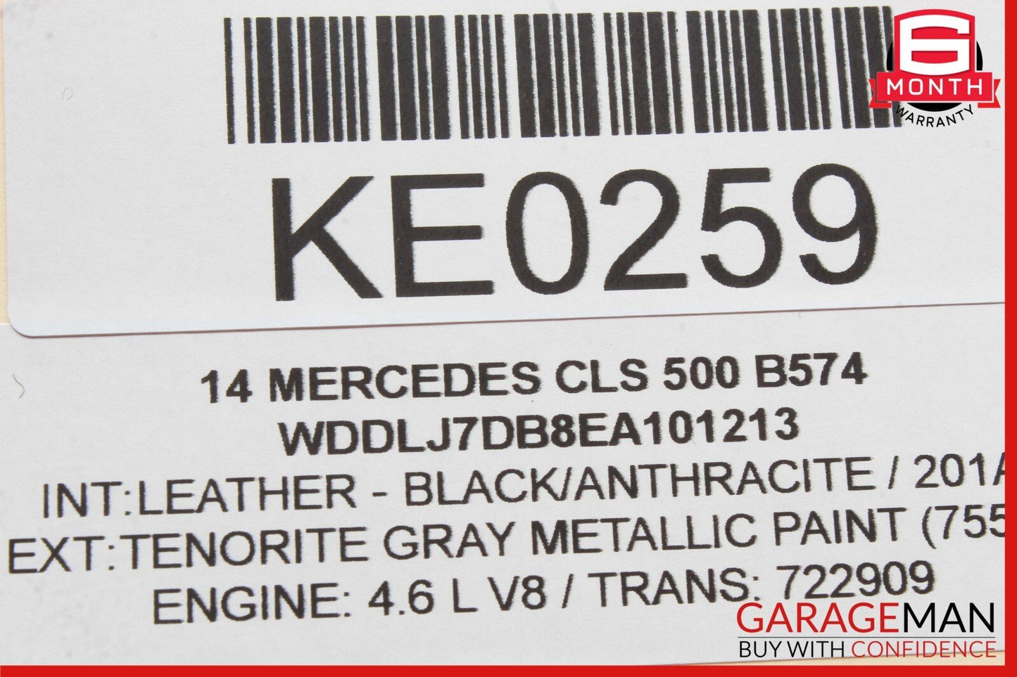 10-16 Mercedes W218 CLS500 E400 Interior Rear View Mirror Assembly OEM