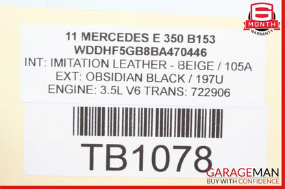 06-13 Mercedes W211 E350 S550 Front Right Engine Timing Chain Cover Plate OEM