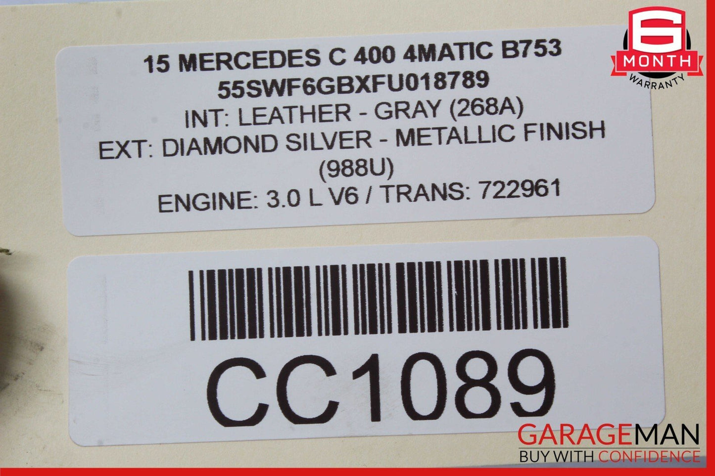 15-18 Mercedes W205 C400 C300 Master Cylinder Power Brake Booster OEM