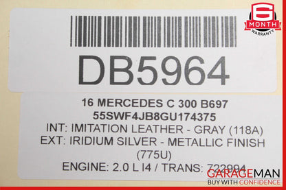15-16 Mercedes W205 C300 C350e Rear Right Side Interior Door Panel Assy Gray