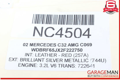 01-04 Mercedes W203 C32 AMG C230 C320 Rear Left Driver Side Tail Light Lamp OEM