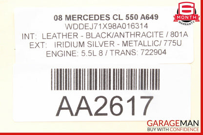 07-14 Mercedes W216 CL550 CL600 Center Console Ashtray Ash Tray Trim OEM