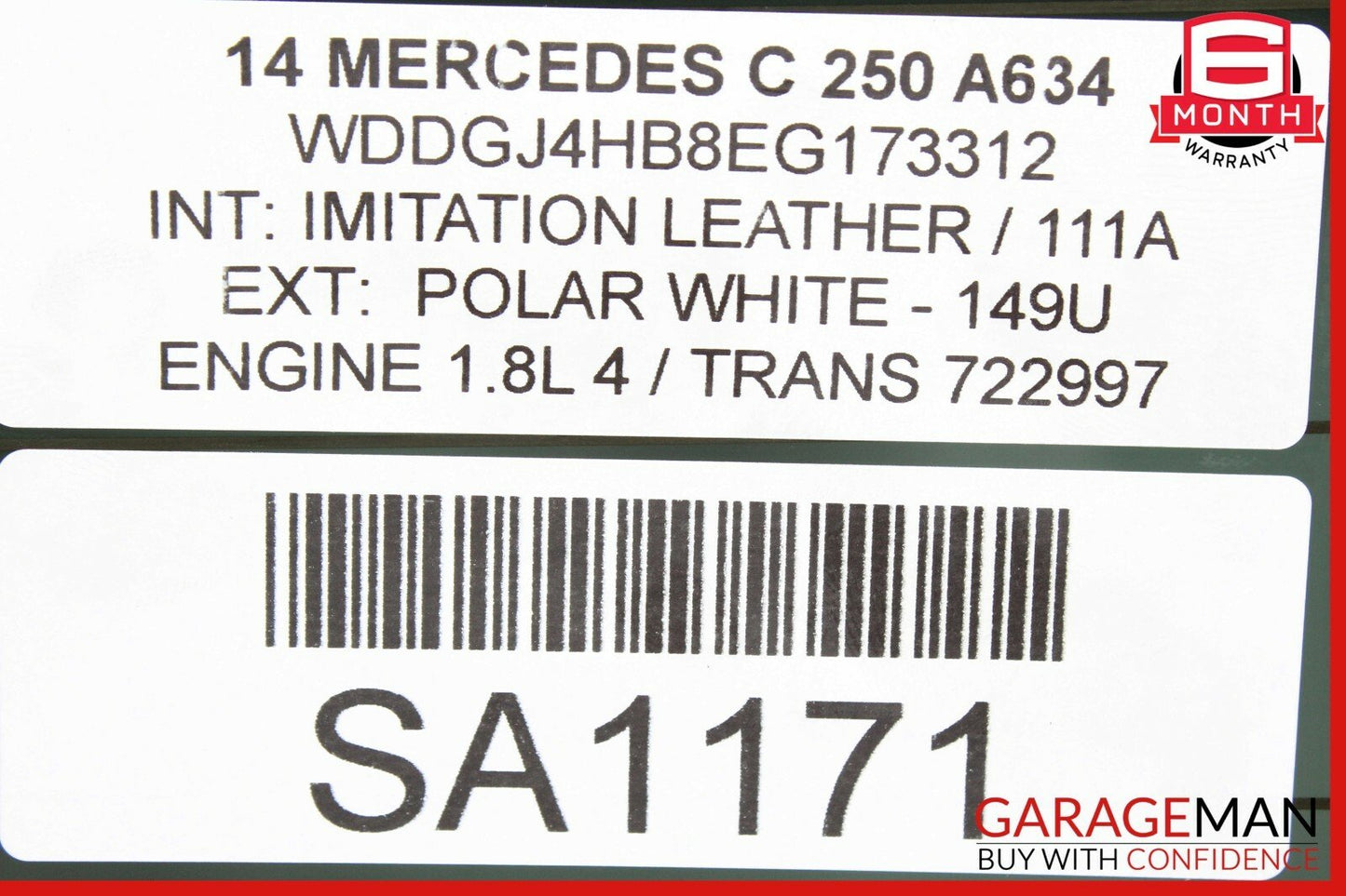 12-15 Mercedes W204 C250 C63 AMG Coupe Rear Wind Shield Windshield Window Glass