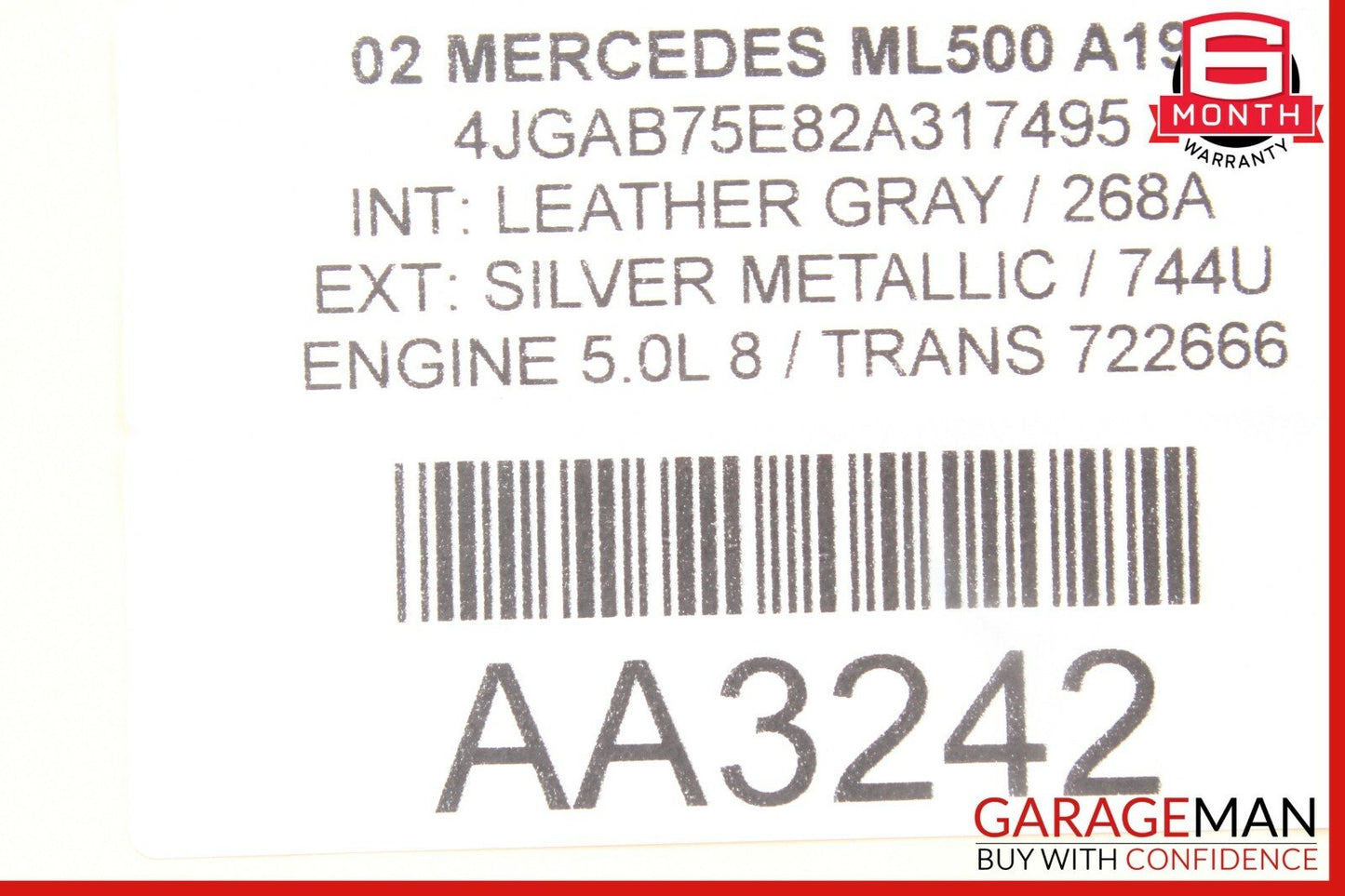 98-05 Mercedes W163 ML350 ML500 ML55 AMG Front Left / Right Seat Control Module