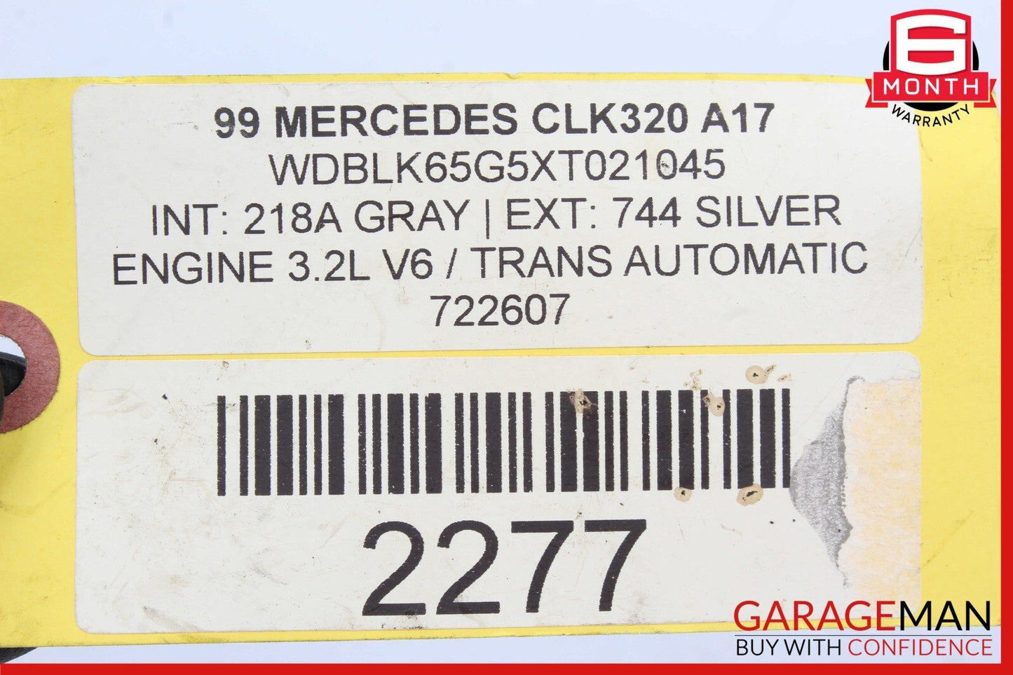98-03 Mercedes W208 CLK320 CLK430 Rear Left Inner Taillight Tail Light Lamp
