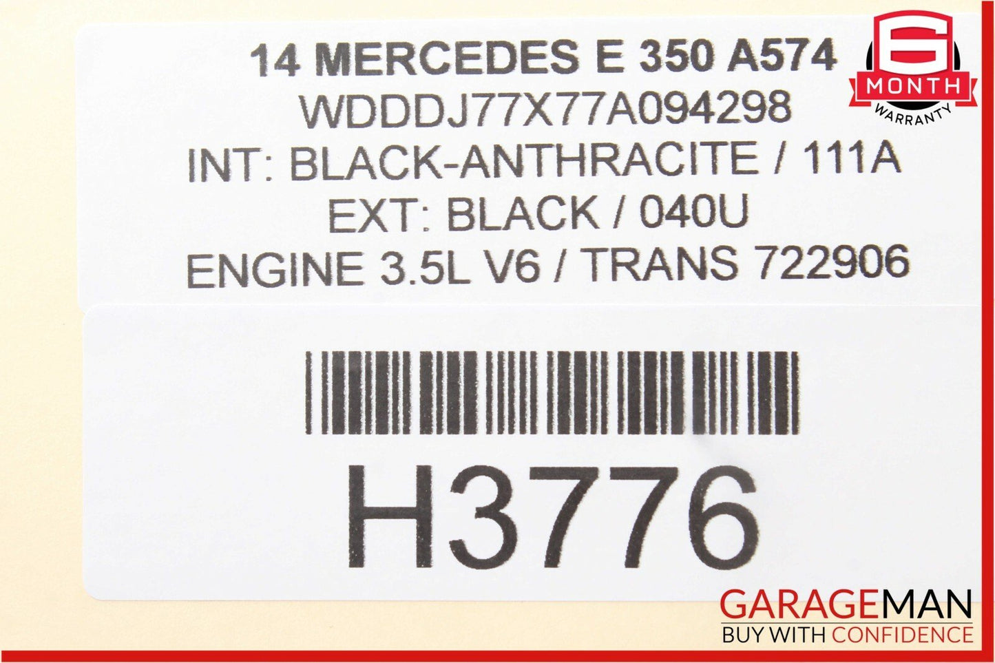 14-16 Mercedes W212 E350 3.5L V6 ECU ECM Engine Computer Control Module Unit OEM