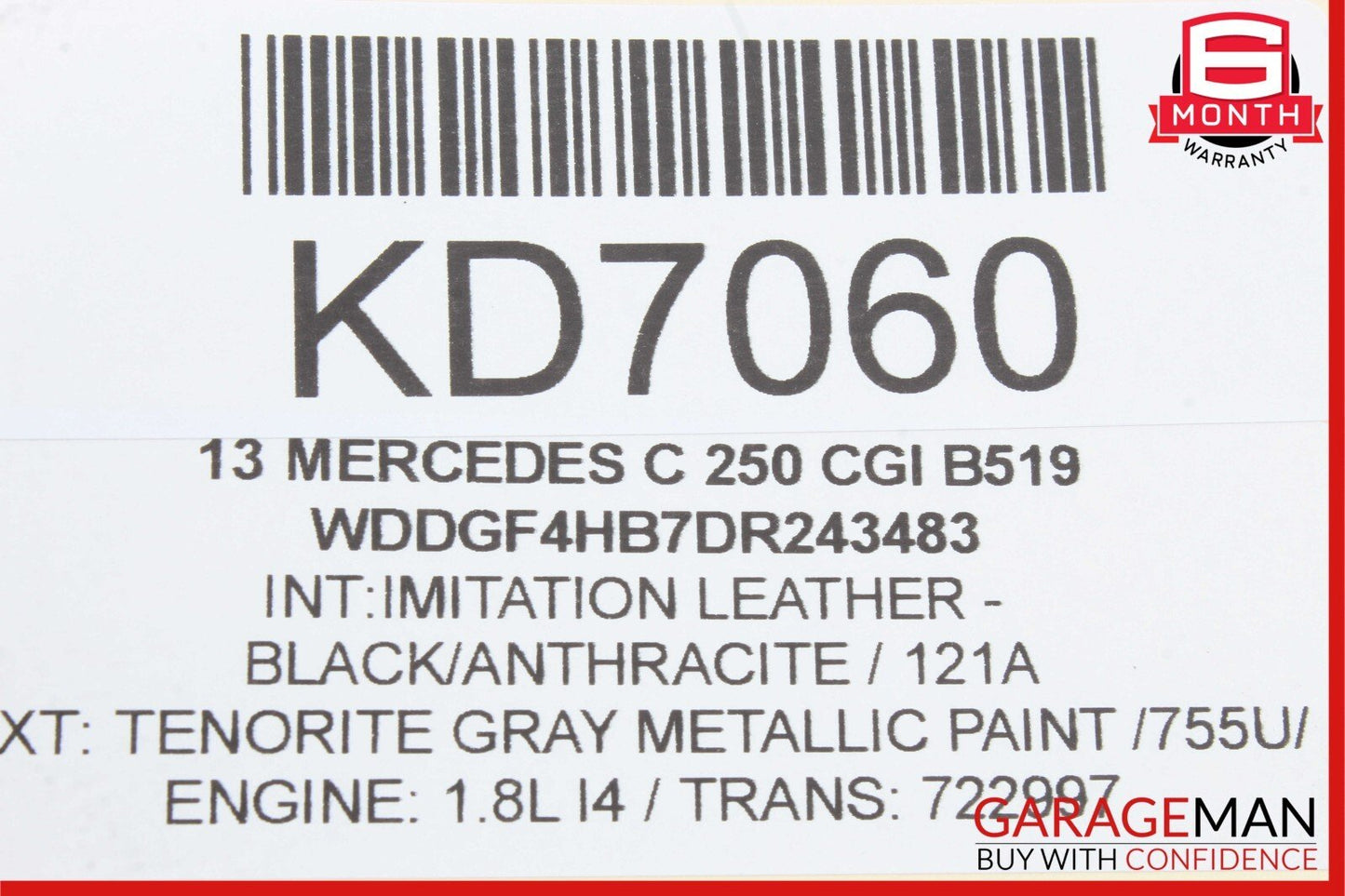 08-17 Mercedes W204 C250 C300 E400 E550 Rear Trunk Lid Latch Lock Actuator Assy