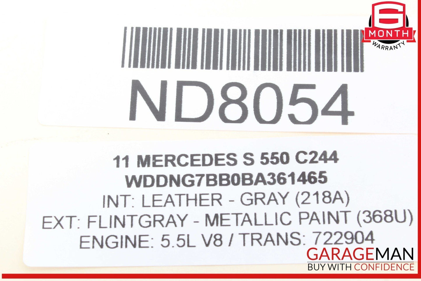 07-13 Mercedes W221 S550 S600 Rear Right Passenger Side Window Regulator OEM
