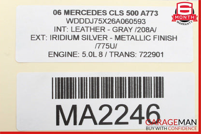 06-11 Mercedes W219 CLS550 Front Right Side Exterior Door Handle Keyless Go OEM