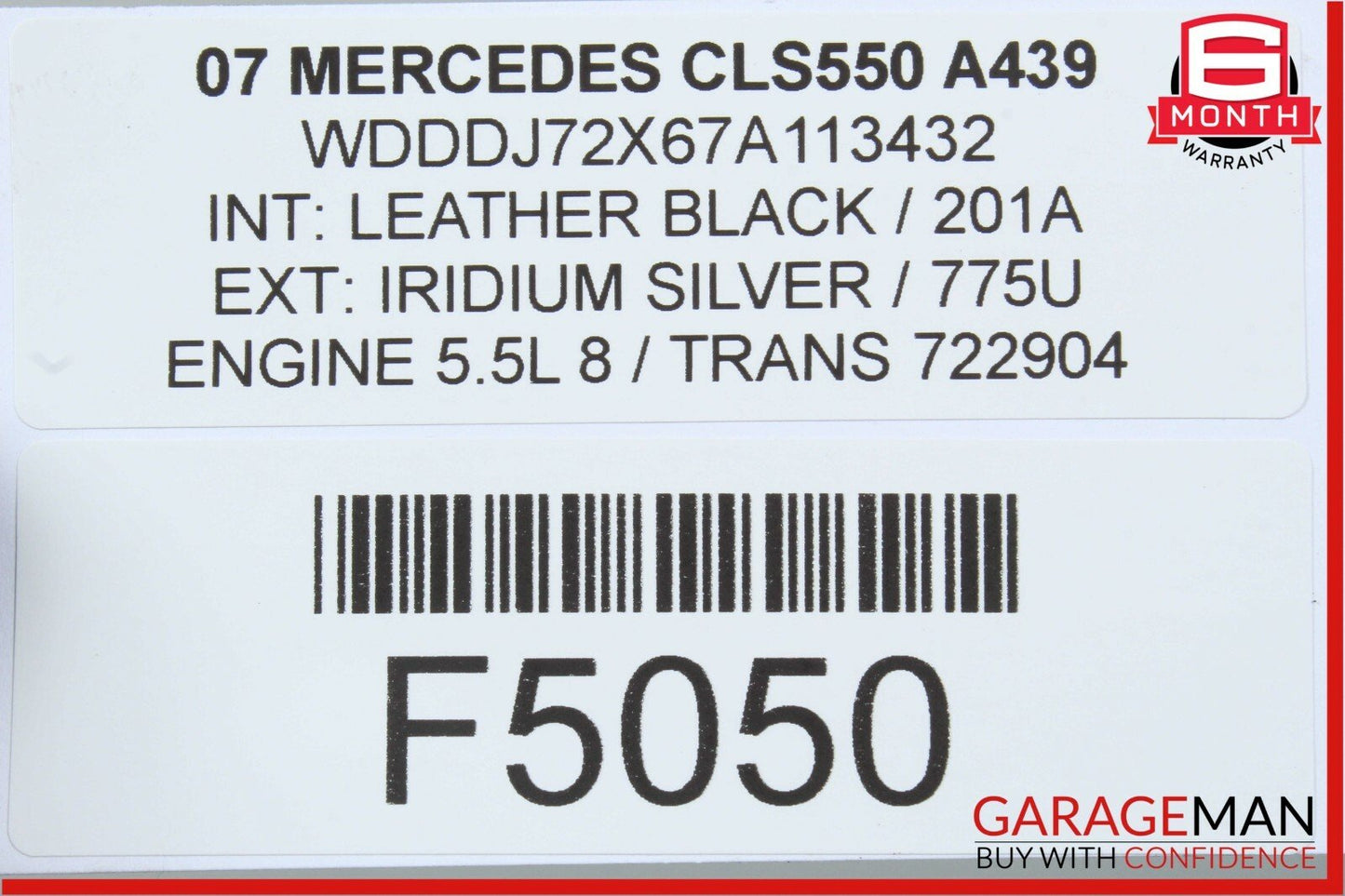 06-11 Mercedes W219 CLS550 Rear Right Passenger Door Window Regulator Motor