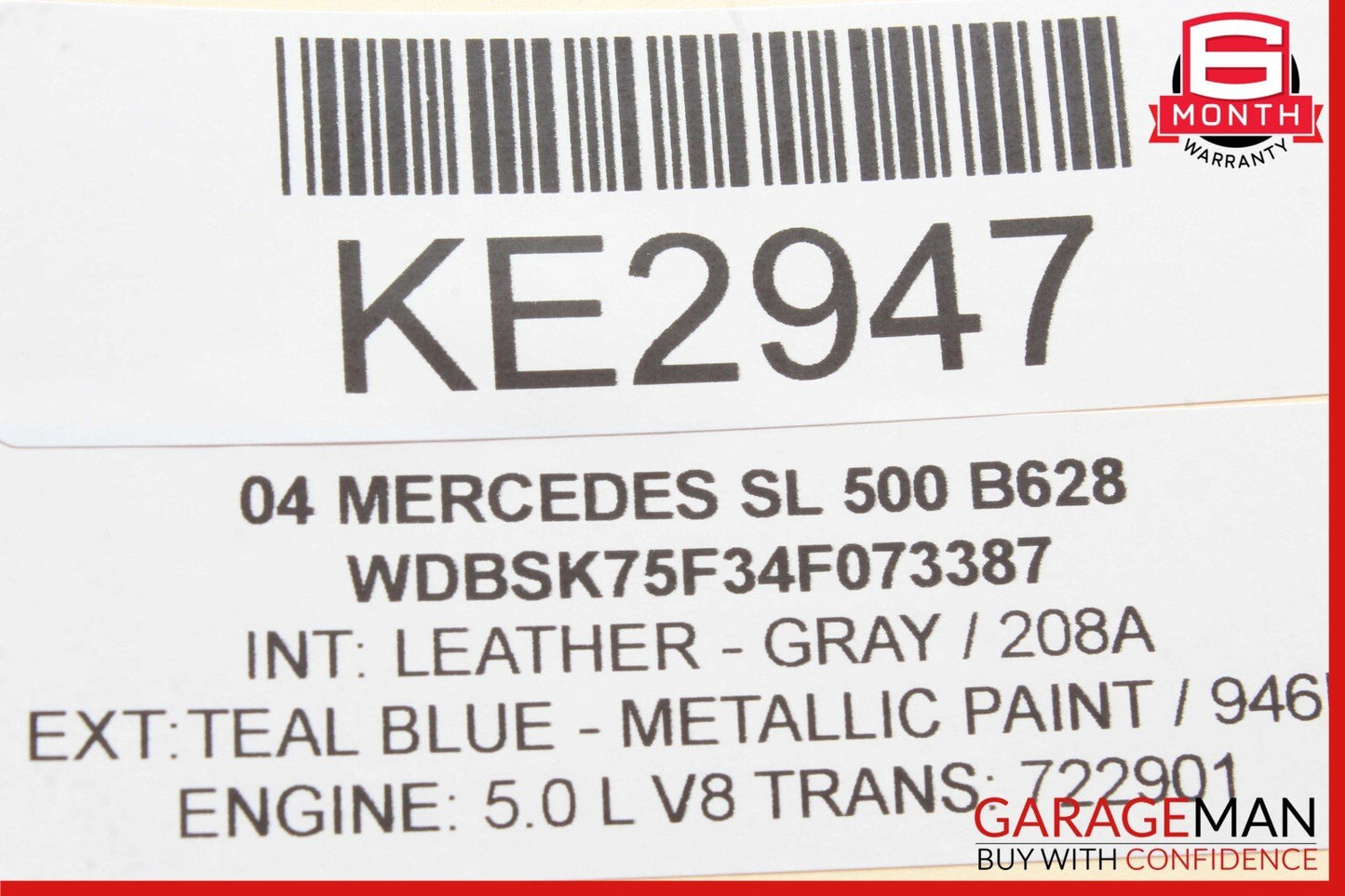 03-14 Mercedes R230 SL500 CLK500 Window Regulator Motor Front Right Side OEM
