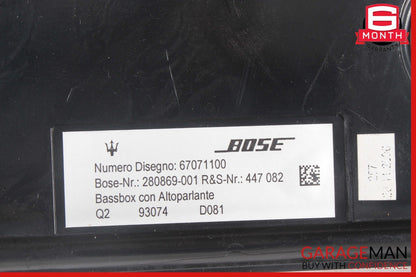 03-19 Maserati Quattroporte Front Bose Subwoofer Sub Woofer Sound Speaker OEM