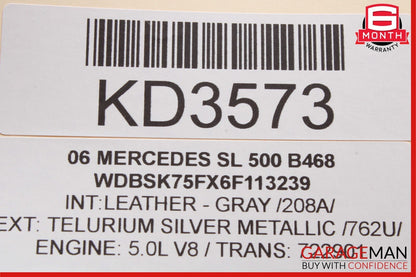03-12 Mercedes R230 SL500 Convertible Left Side Roof Top Load Assist Cylinder