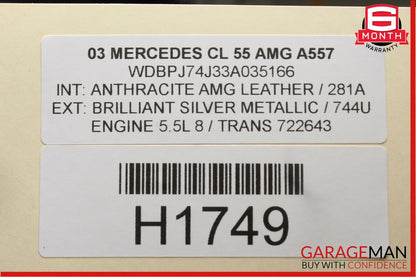 00-06 Mercedes W220 S430 S500 CL55 AMG Front Relay Fuse Box 2205400050