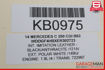 08-14 Mercedes W204 C250 Rear Right Side Door Window Regulator Motor Unit OEM