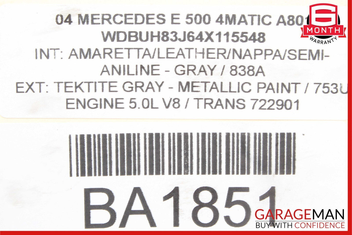 03-11 Mercedes SL550 CLS500 E500 Rear Right or Left Suspension Upper Control Arm