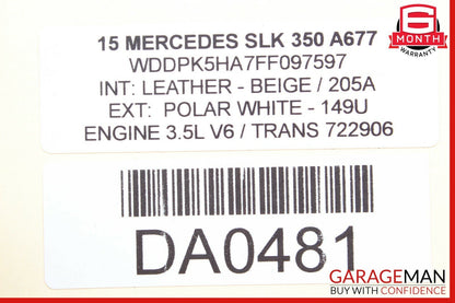 12-20 Mercedes R172 SLK350 SLC300 Left Convertible Top C Pillar Brace Support