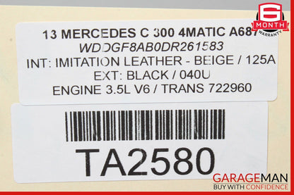 08-14 Mercedes W204 C250 C350 AMG Sport Right Side Skirt Rocker Panel Moulding