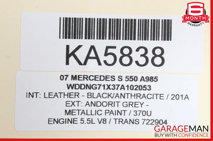 07-09 Mercedes W221 S550 S63 AMG Trunk Release Remote Open Close Module OEM