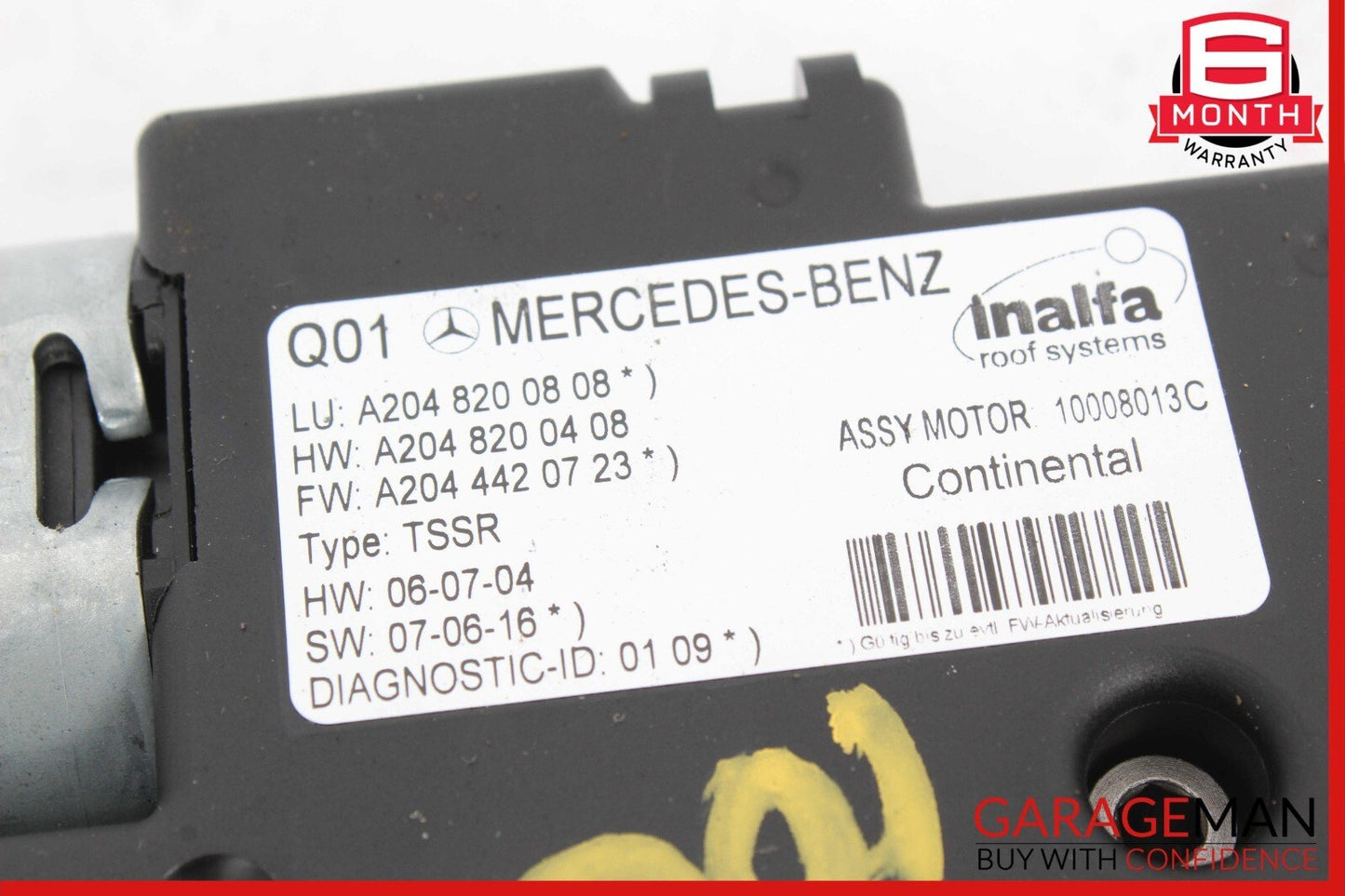 08-15 Mercedes X204 GLK350 C350 Panoramic Sunroof Sun Roof Motor 2048200808 OEM