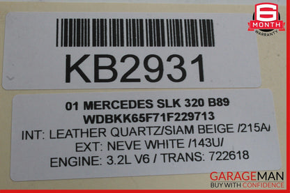 97-04 Mercedes R170 SLK320 Rear Left & Right Door Sound Speakers Set of 2 Pc