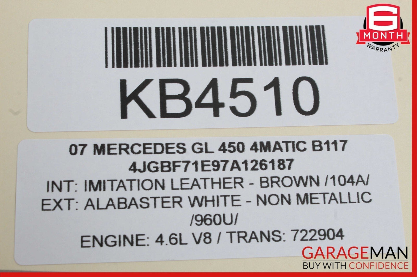 07-12 Mercedes X164 GL450 4MATIC Front Left Side Window Regulator Motor OEM
