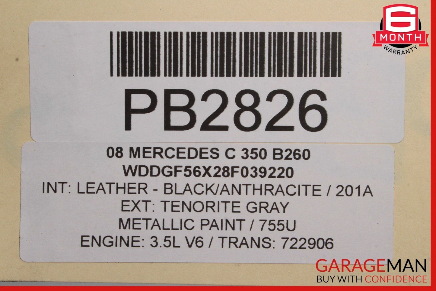 08-14 Mercedes W204 C250 AMG Sport Left Side Skirt Rocker Moulding Panel Gray