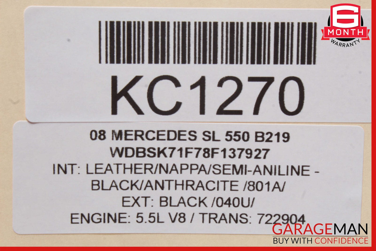 03-12 Mercedes R230 SL550 CLK500 Window Regulator Motor Front Left Side OEM