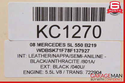 03-12 Mercedes R230 SL550 CLK500 Window Regulator Motor Front Left Side OEM