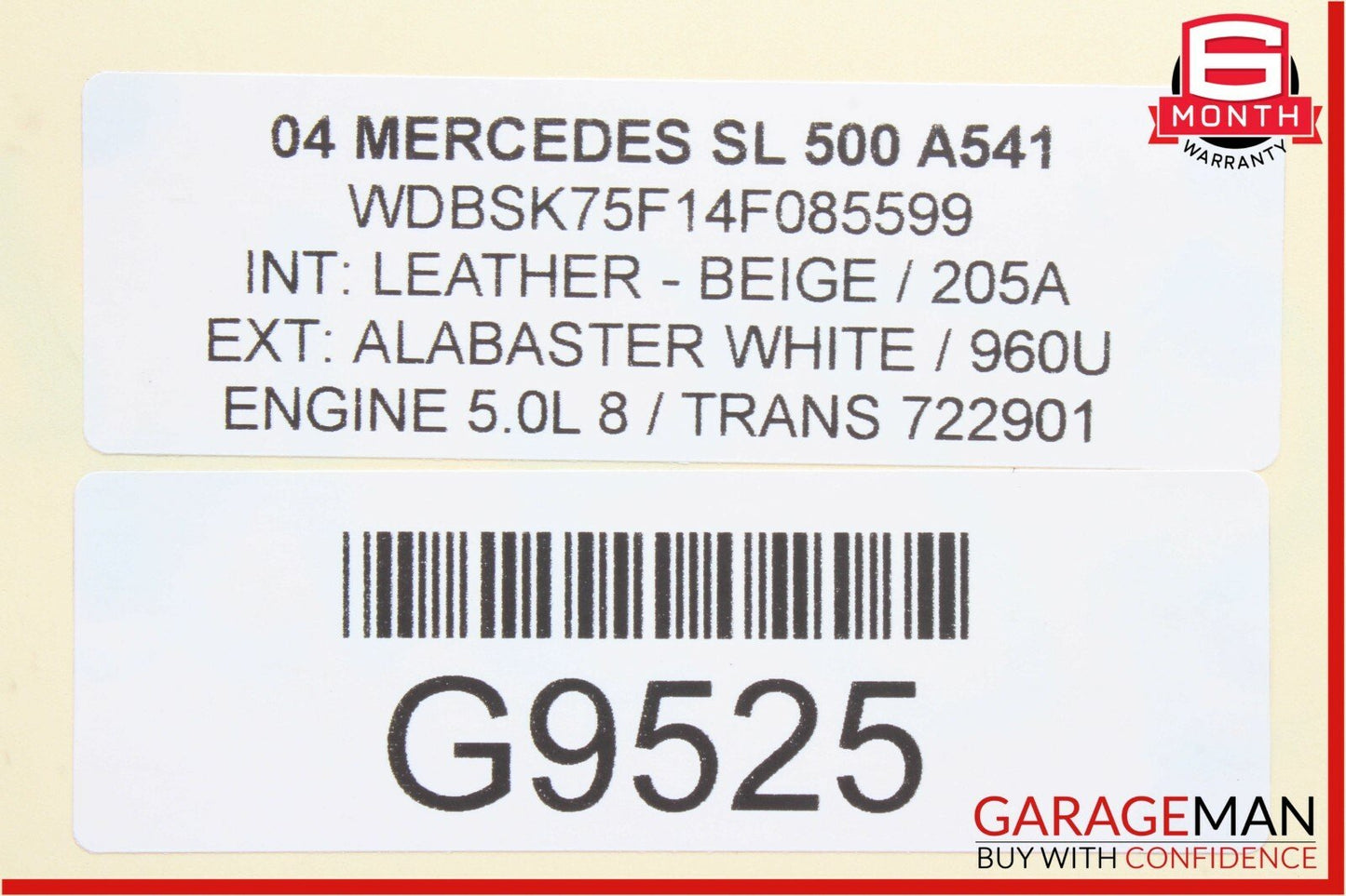 03-11 Mercedes R230 SL500 SL550 Rear Bumper Impact Crash Reinforcement Bar Rebar