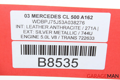 00-06 Mercedes W215 CL500 Front Right & Left Door Sill Scuff Plate Cover Set OEM