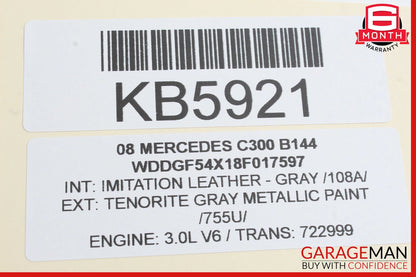 08-09 Mercedes W204 C300 C63 Front Left Side Mirror Door Rear View OEM