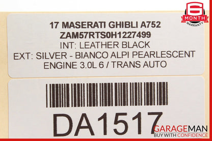 14-17 Maserati Ghibli Lane Assist Camera Adaptive Cruise Module Unit 670101172