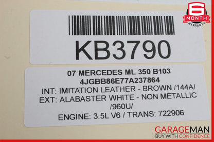 06-13 Mercedes W164 ML350 GL450 Rear Left Side Exterior Door Handle White OEM