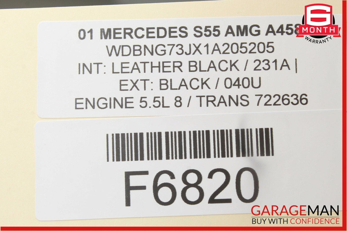 00-06 Mercedes W220 S55 Rear Right Passenger Side Window Regulator Motor OEM