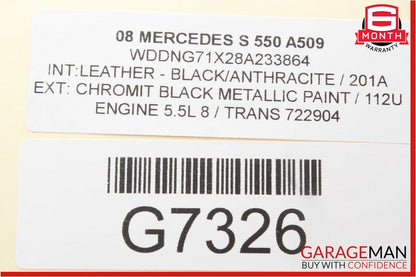 07-14 Mercedes W221 S550 CL600 Front Right Keyless Go Door Lock Latch Actuator