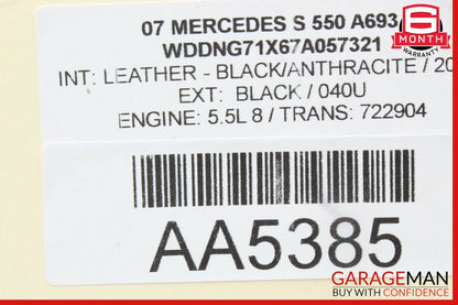 07-13 Mercedes W221 S63 Window Regulator Motor Rear Left Driver Side OEM