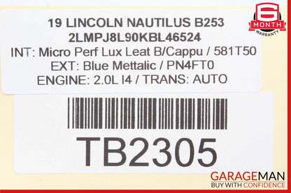 19-21 Lincoln Nautilus Negative Battery Ground Earth Wire Cable Wires OEM