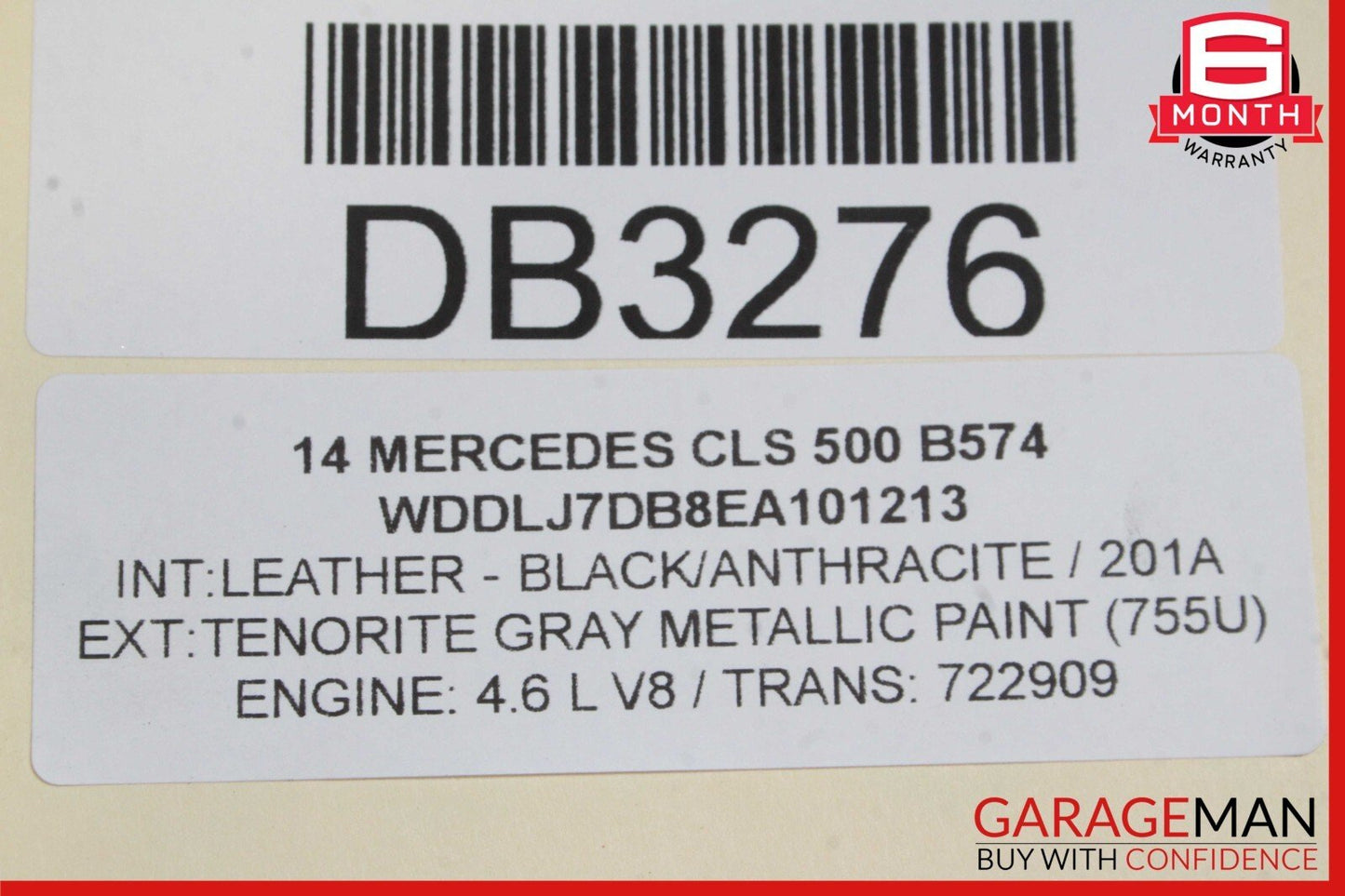 12-18 Mercedes W218 CLS400 CLS550 Rear Trunk Lid Deck Shell Panel Tenorite Gray