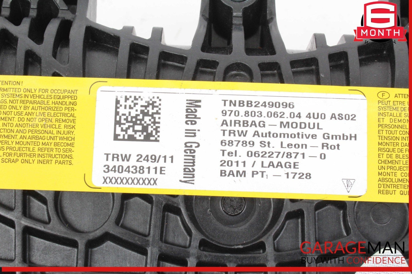 10-16 Porsche Panamera 970 Front Right Side Knee Airbag Air Bag Gray OEM