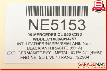 07-13 Mercedes W216 CL550 S550 Rear Trunk Lid Latch Lock Actuator 2217500085 OEM