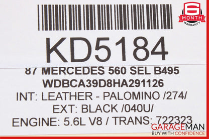 86-91 Mercedes W126 560SEL ABS Anti Lock Brake Control Module Unit 0265101018