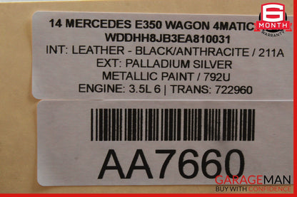 10-14 Mercedes W212 E350 Rear Left Driver Side Door Window Regulator Motor OEM