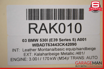 97-03 BMW E39 530i 525i 528i  Interior Overhead Dome Reading Light Lamp OEM