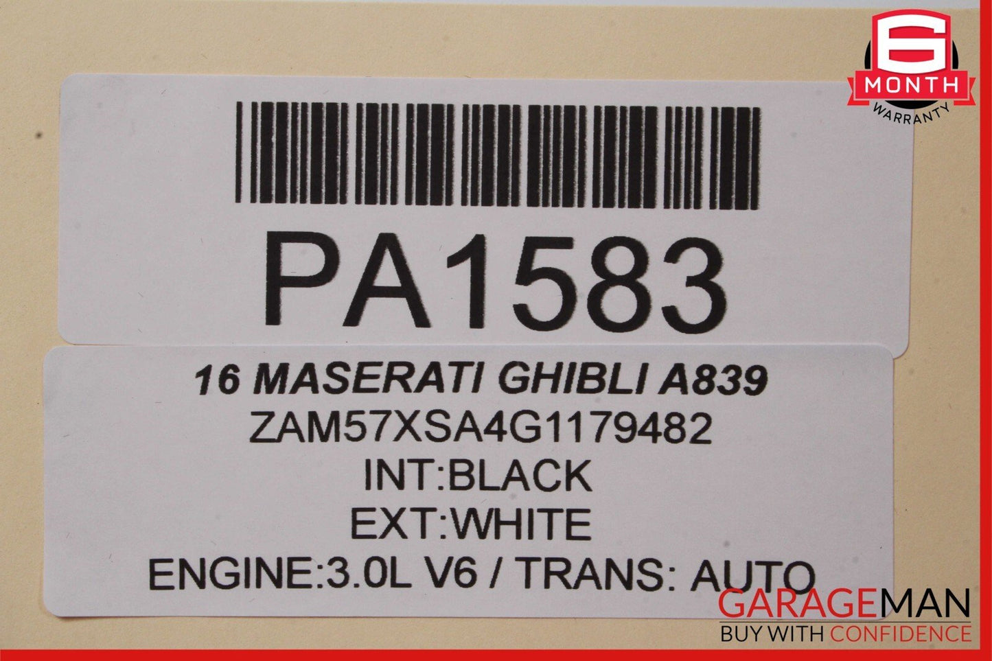 14-17 Maserati Ghibli Dashboard Glove Box Storage Tray Compartment Cover Black