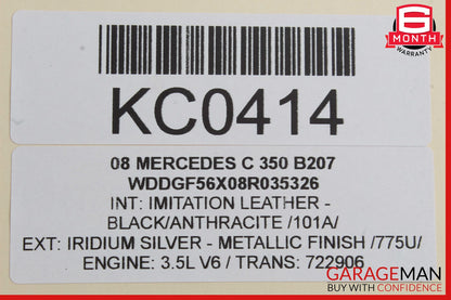 08-12 Mercedes W204 C250 C280 C300 3 Spoke Steering Wheel 2044601203 Black OEM